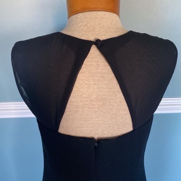 VTG 90’s Carole Little black midi evening gown. Slit lace trim. Size 8 LBD - Picture 6 of 10